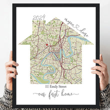 Load image into Gallery viewer, Personalized Home Map – The Perfect Gift for Every Special Occasion