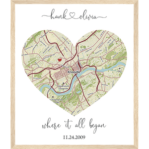 Custom Map of Your Heart - The Perfect Gift for Any Special Occasion