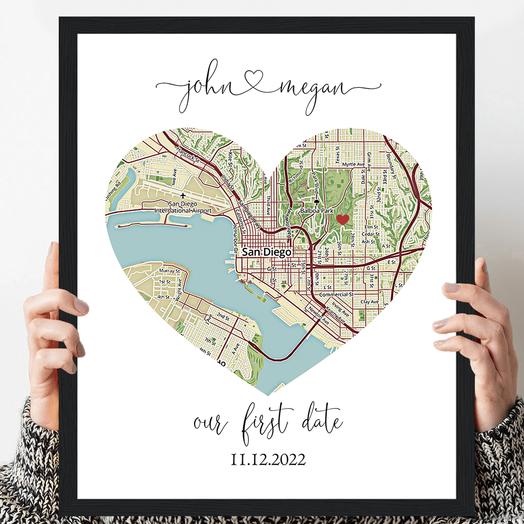 Custom Heart Map Personalized Custom Heart Map - The Perfect Gift for Any Occasion – Map ...